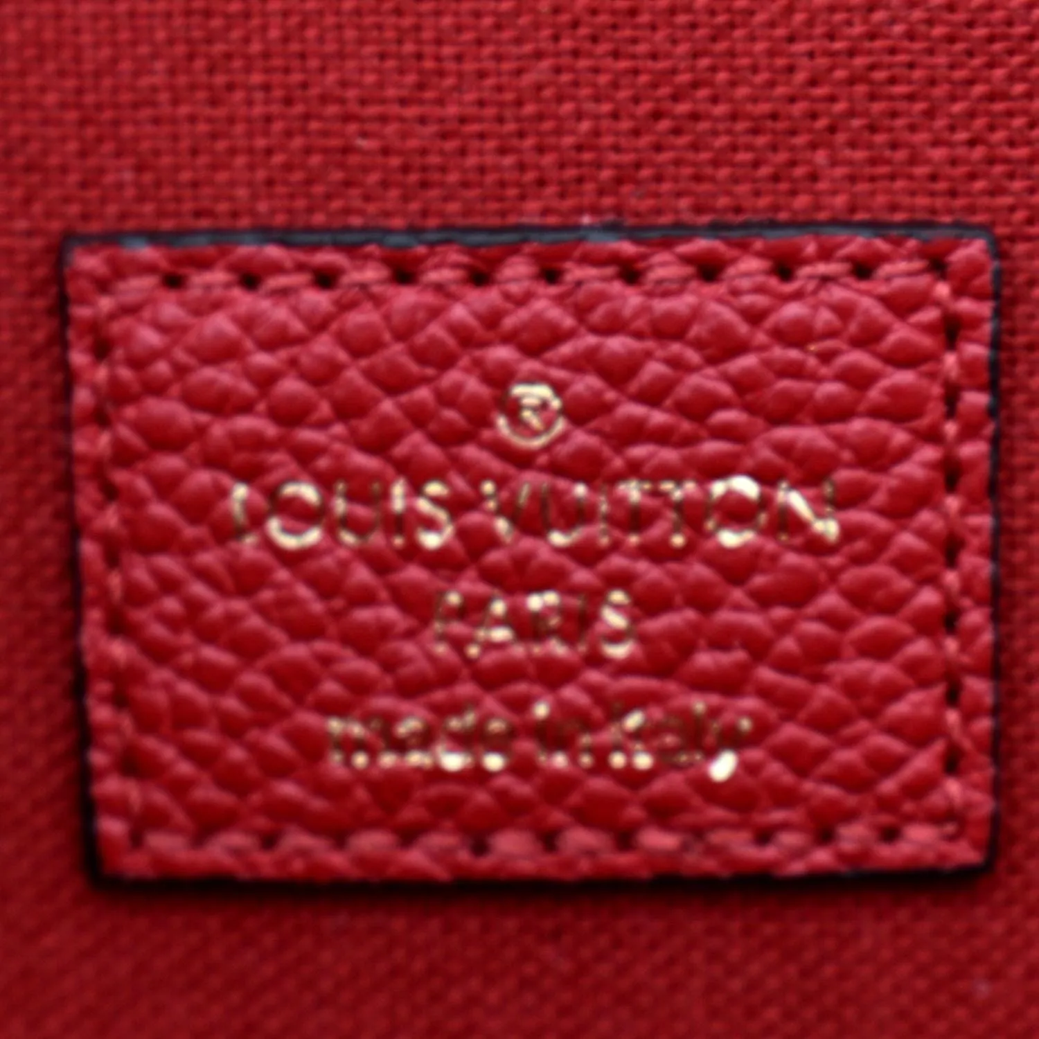 LOUIS VUITTON Pochette Felicie Monogram Empreinte Chain Wallet Red