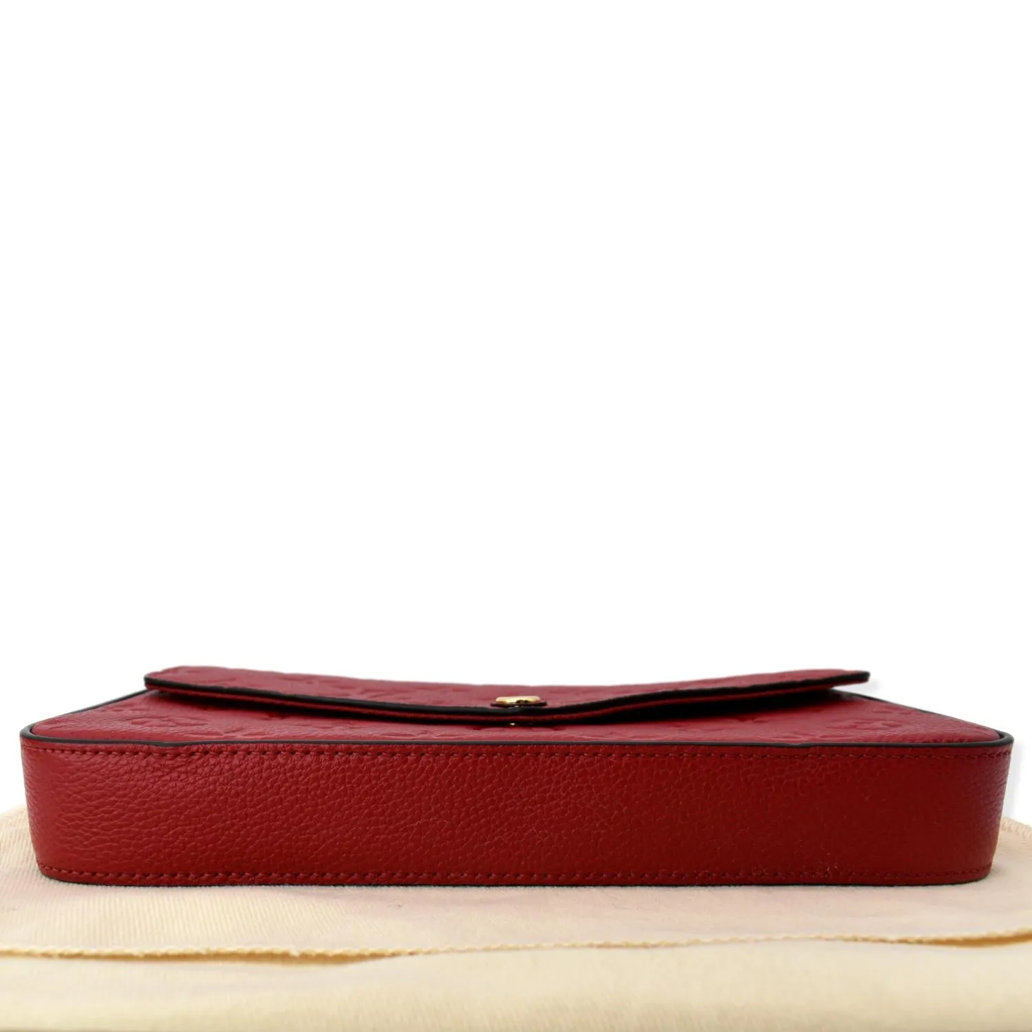 LOUIS VUITTON Pochette Felicie Monogram Empreinte Chain Wallet Red