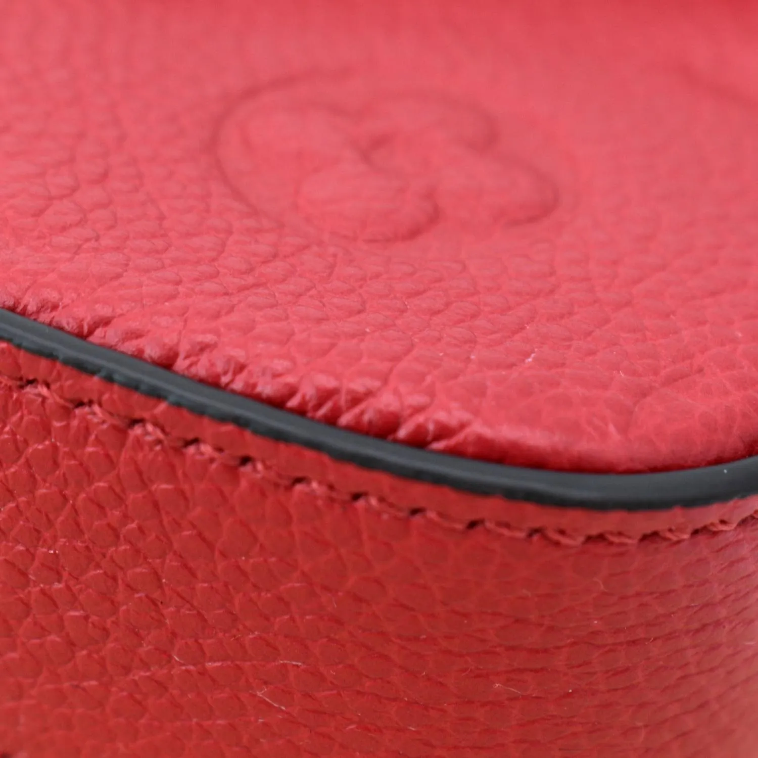 LOUIS VUITTON Pochette Felicie Monogram Empreinte Chain Wallet Red