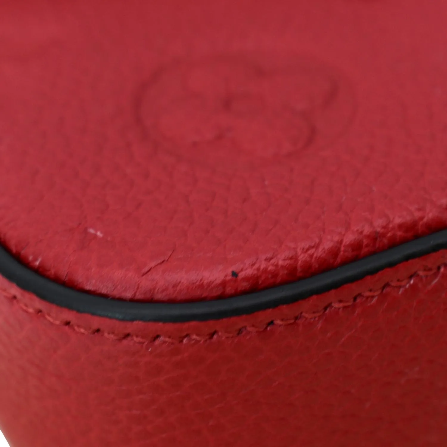 LOUIS VUITTON Pochette Felicie Monogram Empreinte Chain Wallet Red
