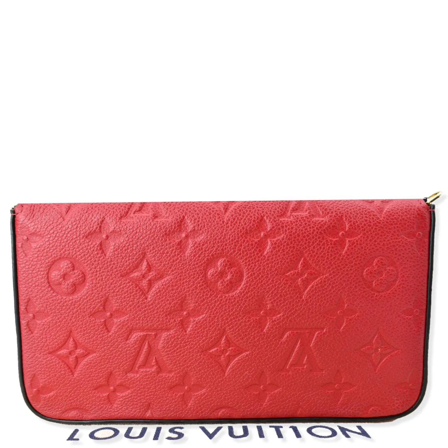 LOUIS VUITTON Pochette Felicie Monogram Empreinte Chain Wallet Red