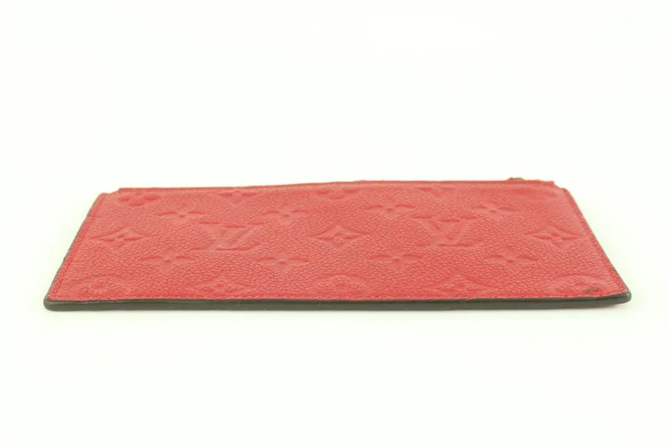 Louis Vuitton Red Leather Monogram Empreinte Felicie Zip Pouch Insert Case 112lv37