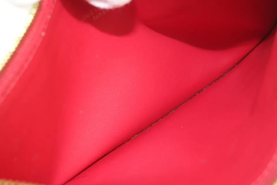 Louis Vuitton Red Leather Monogram Empreinte Felicie Zip Pouch Insert Case 112lv37