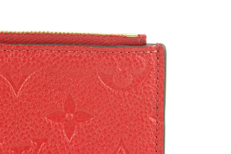 Louis Vuitton Red Leather Monogram Empreinte Felicie Zip Pouch Insert Case 112lv37