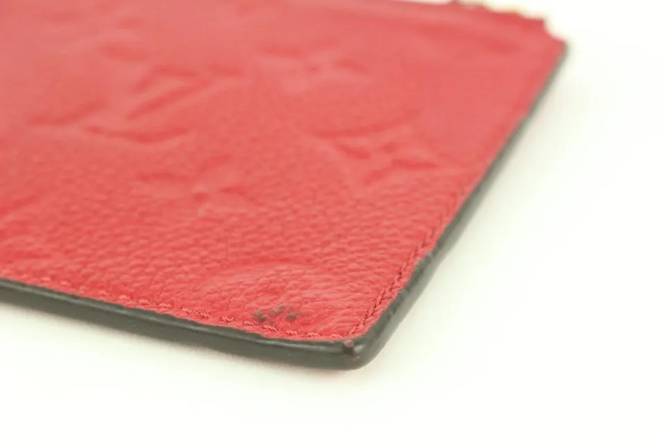 Louis Vuitton Red Leather Monogram Empreinte Felicie Zip Pouch Insert Case 112lv37