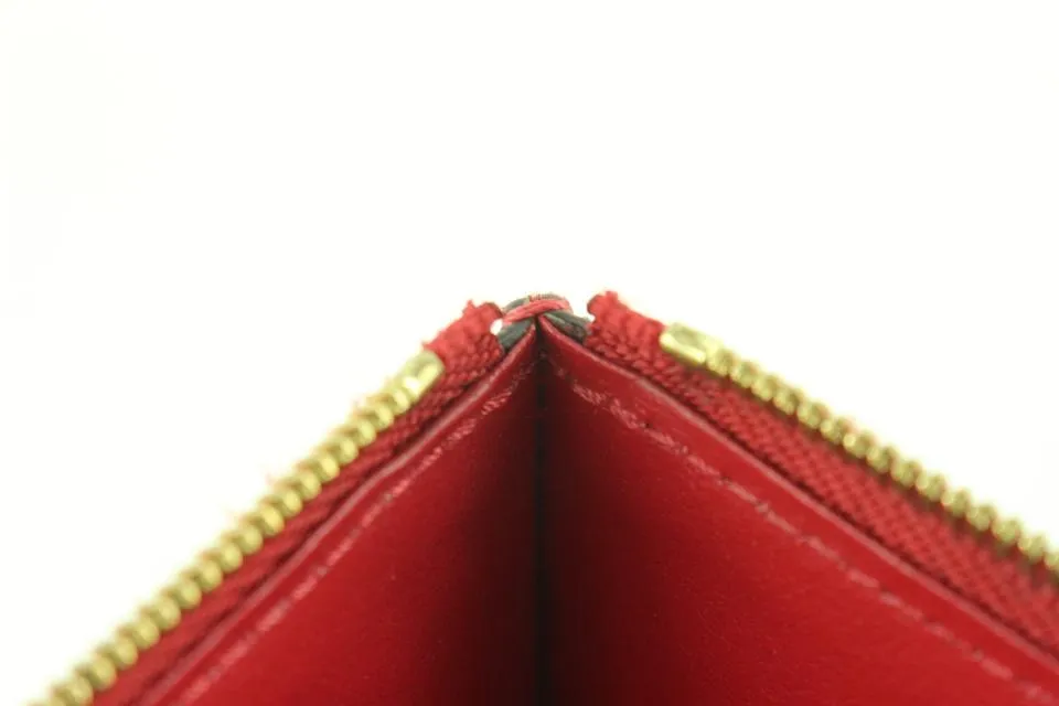 Louis Vuitton Red Leather Monogram Empreinte Felicie Zip Pouch Insert Case 112lv37
