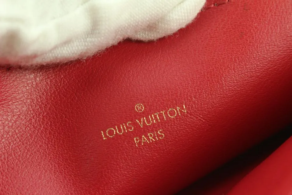 Louis Vuitton Red Leather Monogram Empreinte Felicie Zip Pouch Insert Case 112lv37