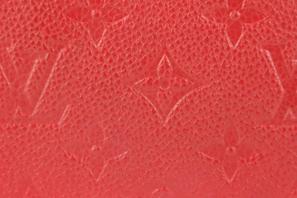 Louis Vuitton Red Leather Monogram Empreinte Felicie Zip Pouch Insert Case 112lv37