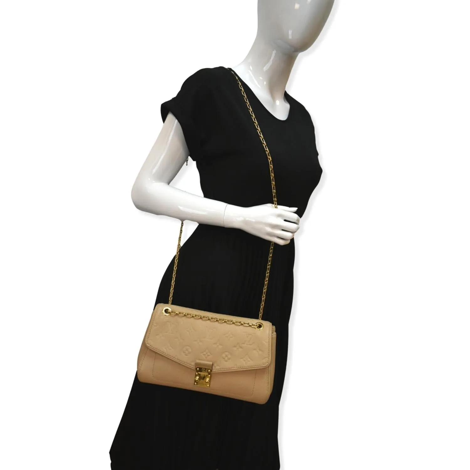 LOUIS VUITTON Saint Germain PM Monogram Leather Shoulder Bag Dune