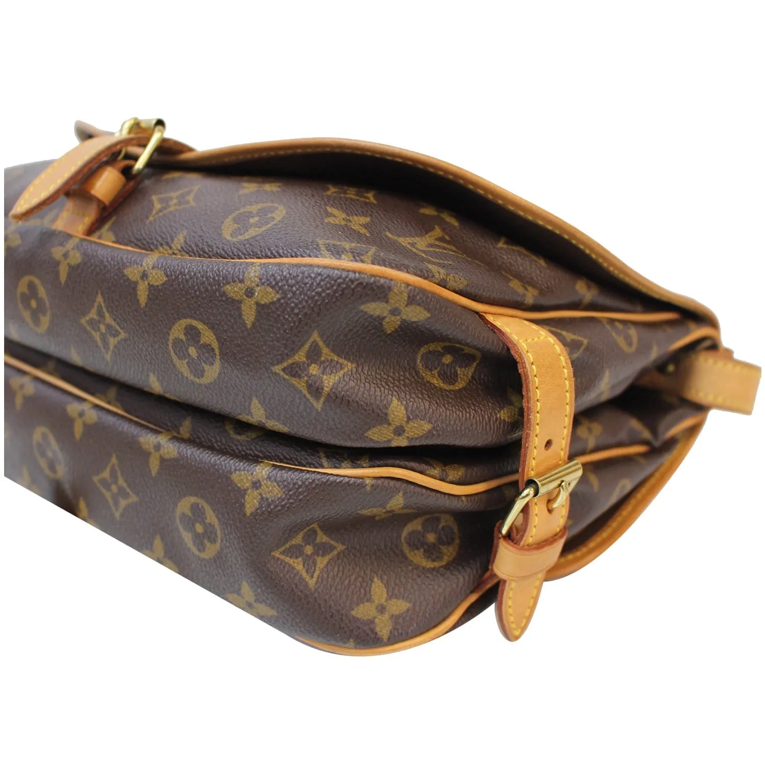 LOUIS VUITTON Saumur 30 Monogram Canvas Shoulder Bag Brown