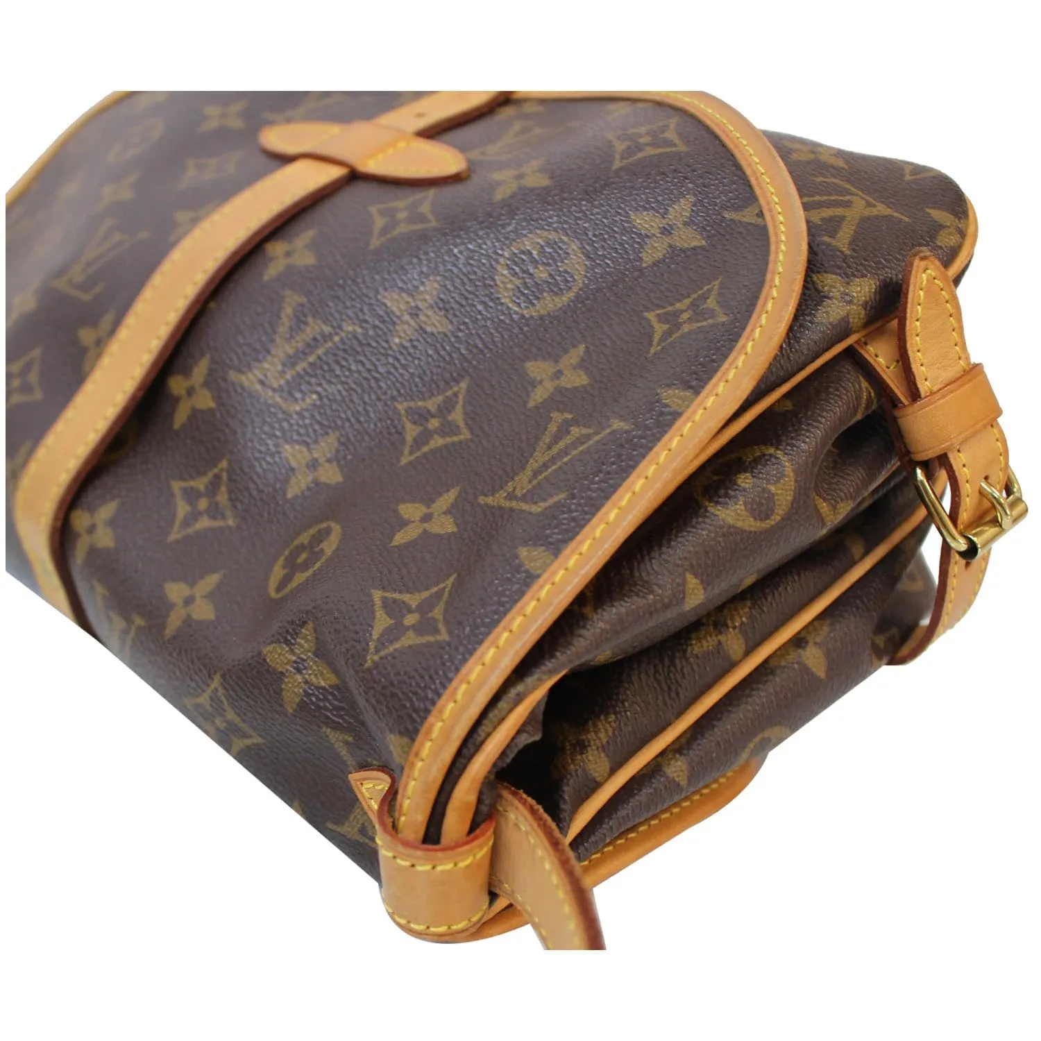 LOUIS VUITTON Saumur 30 Monogram Canvas Shoulder Bag Brown