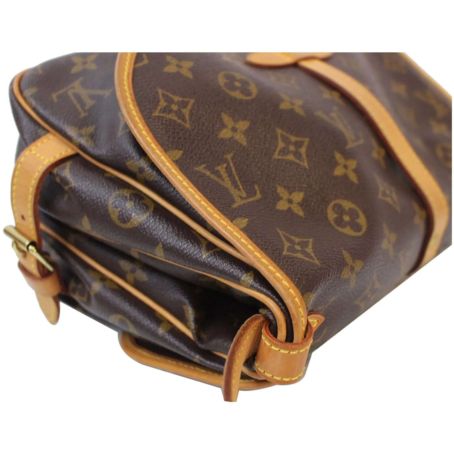 LOUIS VUITTON Saumur 30 Monogram Canvas Shoulder Bag Brown