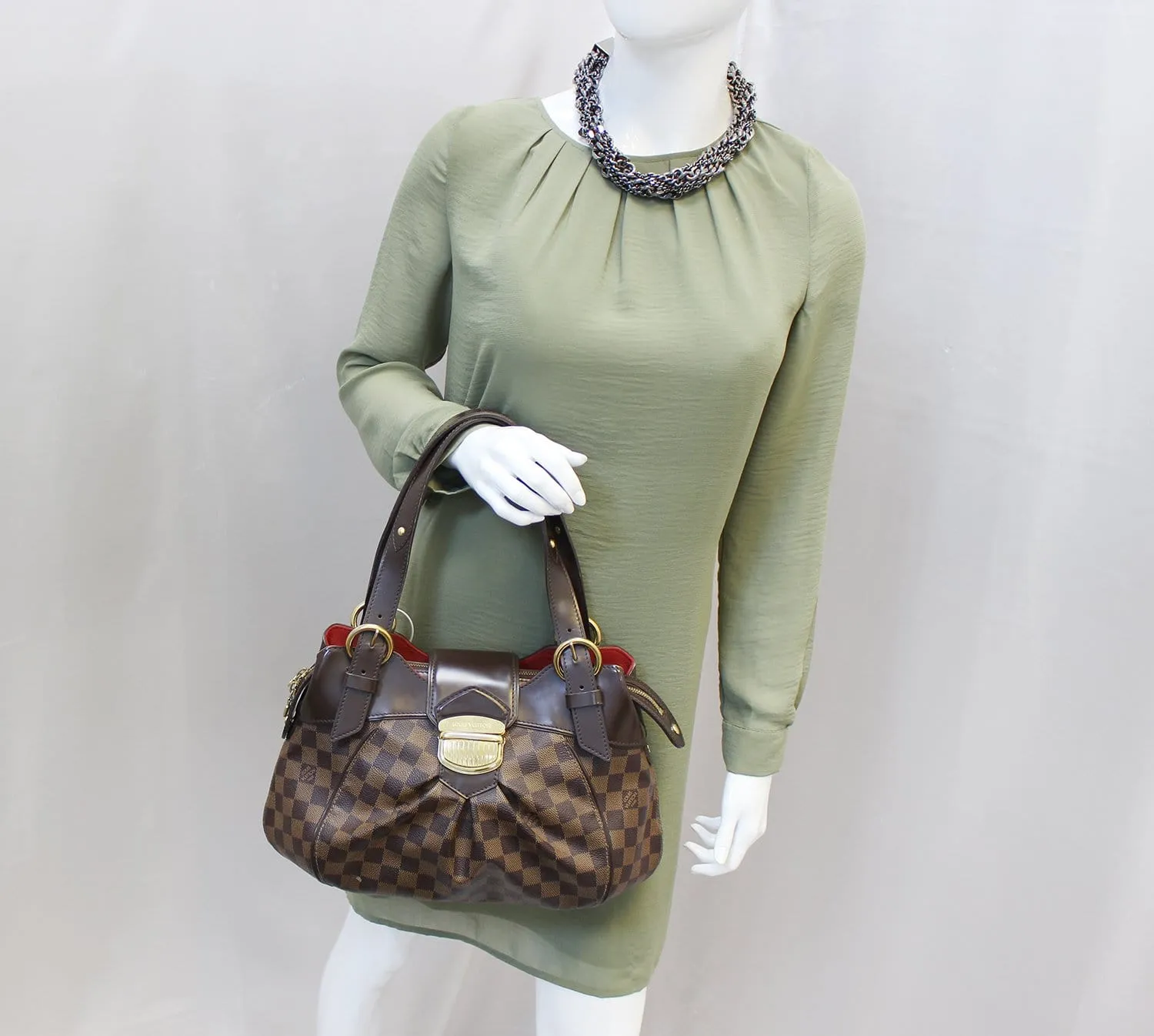 LOUIS VUITTON Sistina PM Damier Ebene Shoulder Handbag