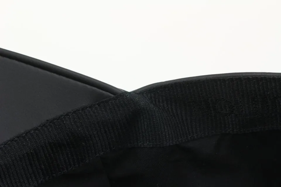 Louis Vuitton Size 60 Black Leather Monogram Shadow Cap Baseball Hat 123lv19