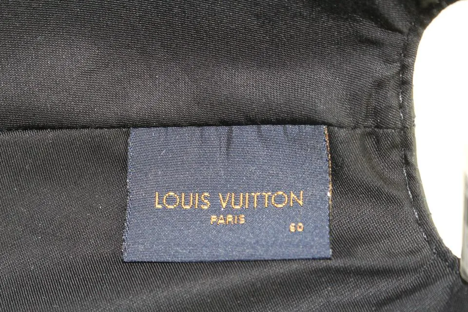 Louis Vuitton Size 60 Black Leather Monogram Shadow Cap Baseball Hat 123lv19