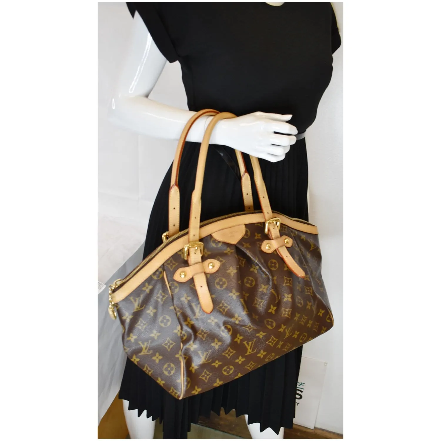 LOUIS VUITTON Tivoli GM Monogram Canvas Shoulder Bag Brown