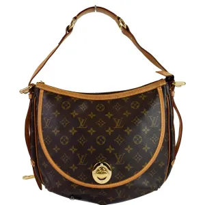 LOUIS VUITTON Tulum GM Monogram Canvas Shoulder Bag Brown
