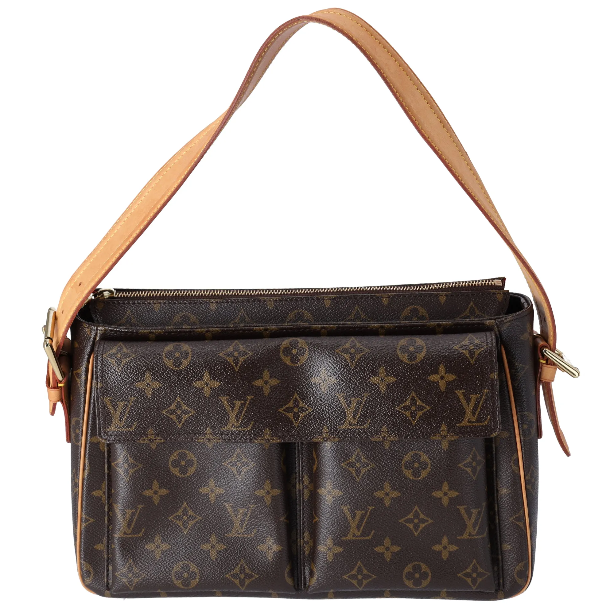 Louis Vuitton Viva Cite GM Monogram Shoulder Bag M51163 Brown Canvas