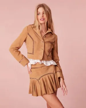 LoveShackFancy | Willie Suede Jacket | Sandstone