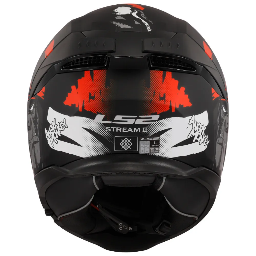 LS2 FF8O8 Stream II Angry Monkey Black/Red Helmet