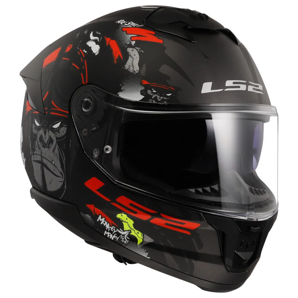 LS2 FF8O8 Stream II Angry Monkey Black/Red Helmet