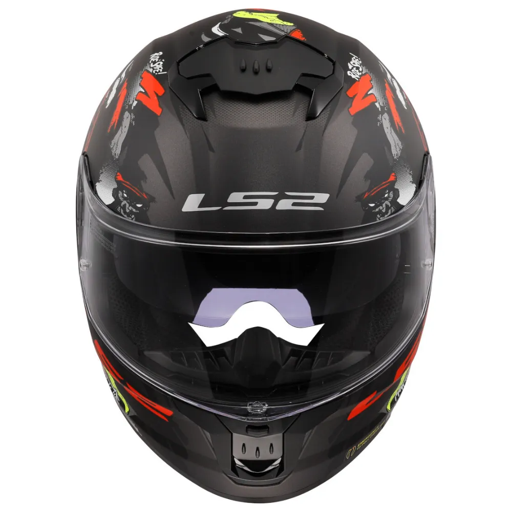 LS2 FF8O8 Stream II Angry Monkey Black/Red Helmet