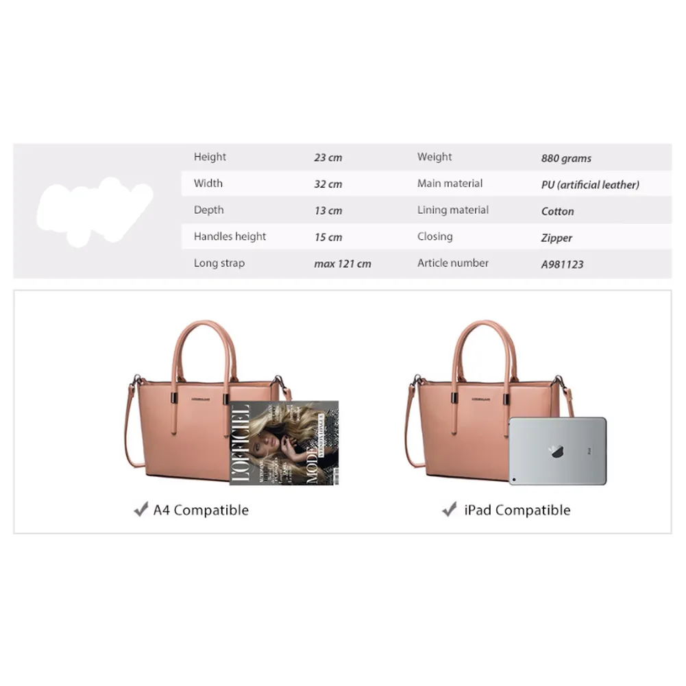 <bold>Tote / Crossbody Bag <br>Vegan-Leather