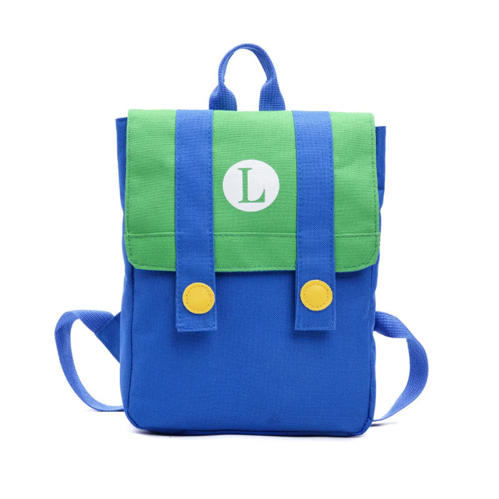 Luigi Cosplay Backpack Anime 3D Print School Bag School Bag Rucksack for Men Women