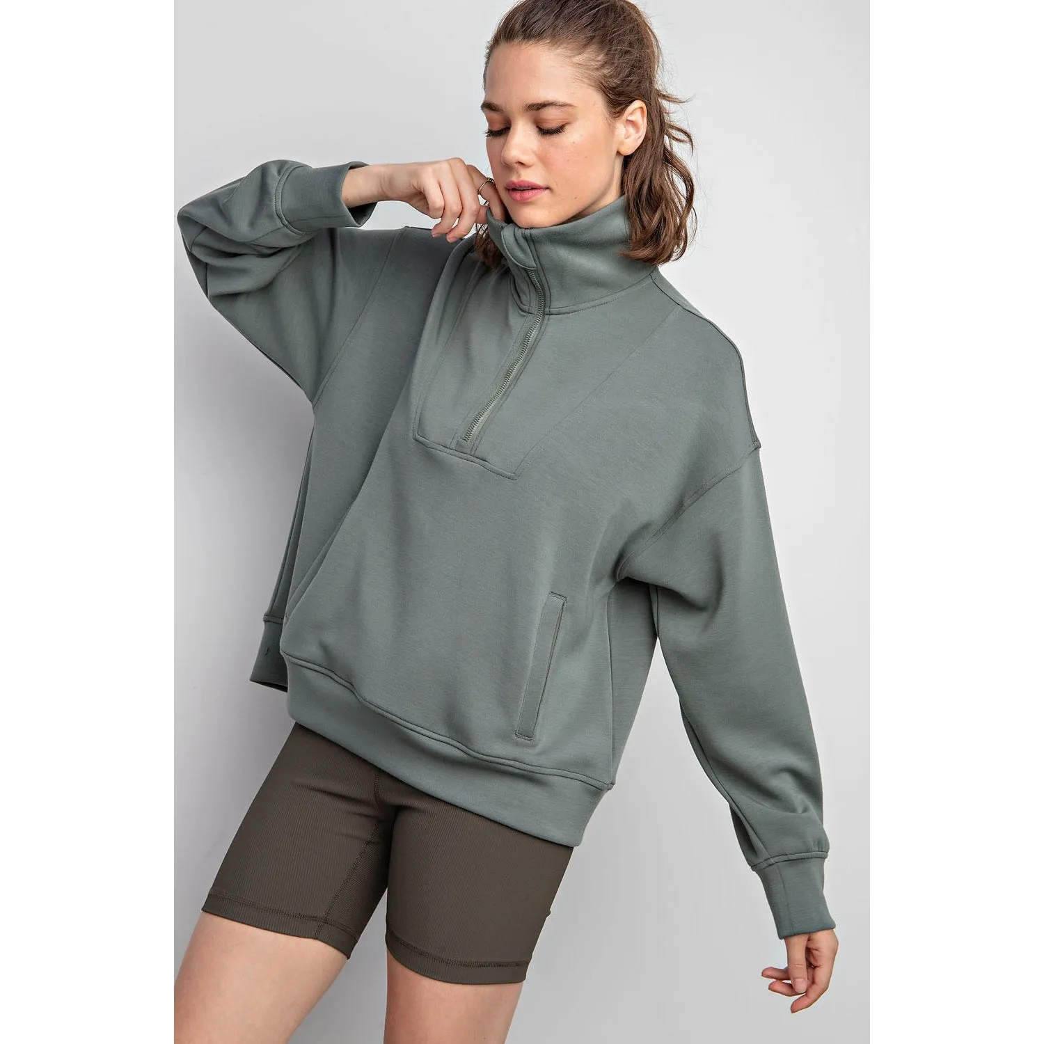 Luxe Sage Leaf Pullover