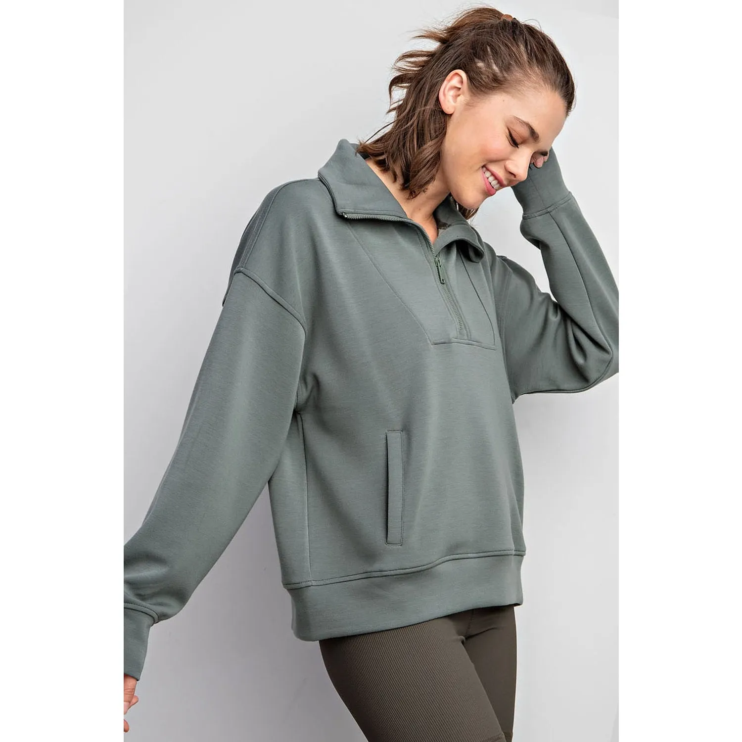 Luxe Sage Leaf Pullover