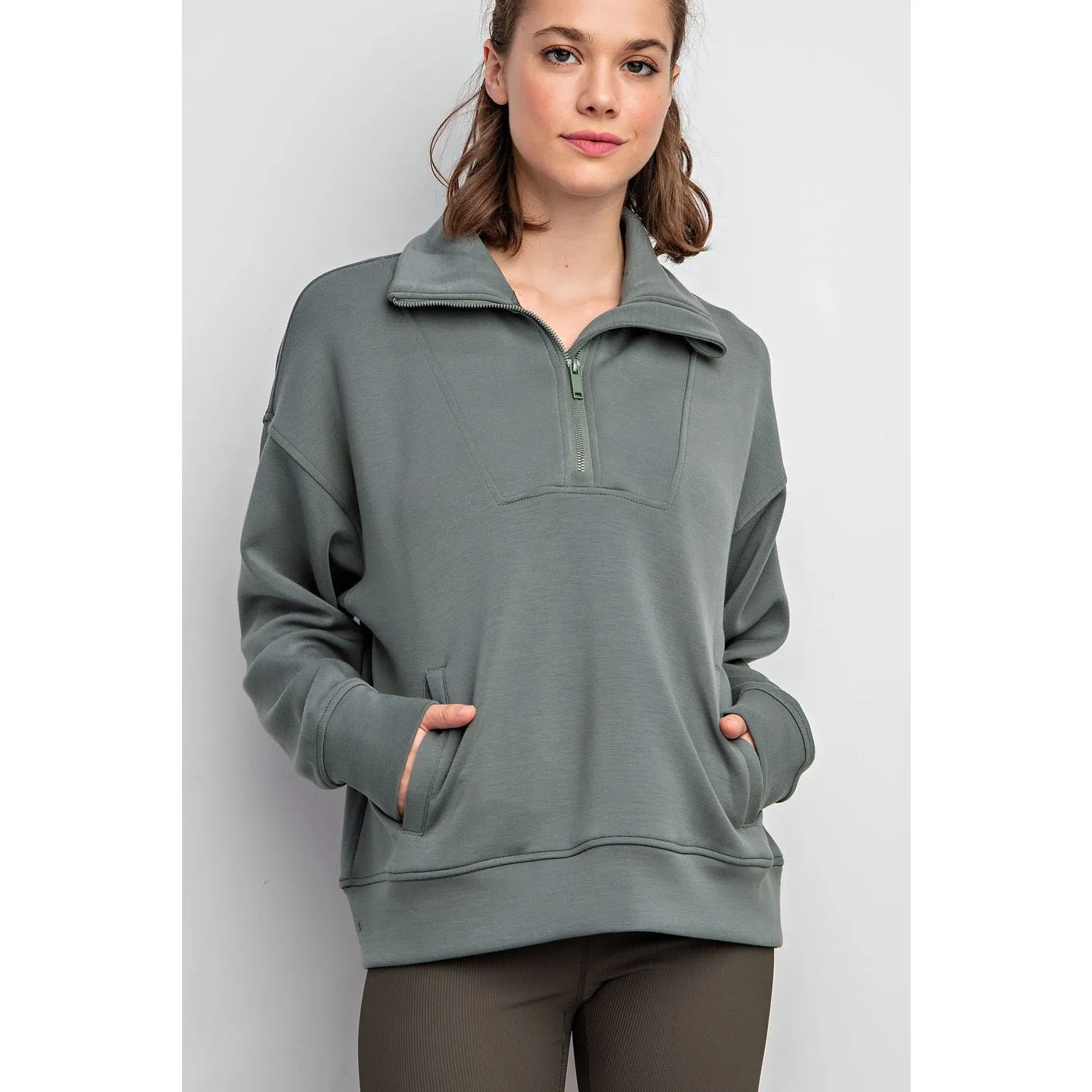 Luxe Sage Leaf Pullover