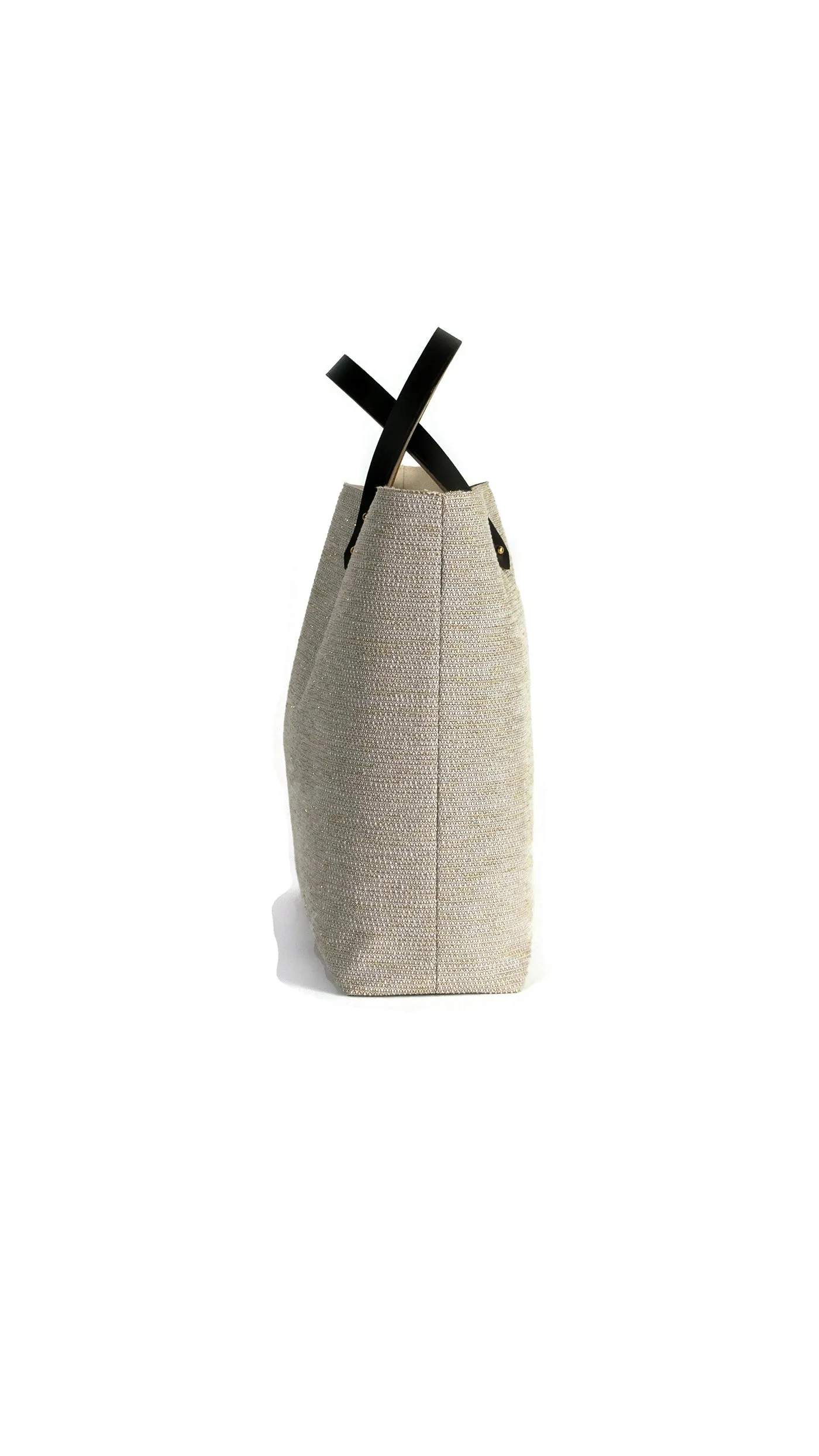 M St. Brief : Gilded Jute Canvas Bag