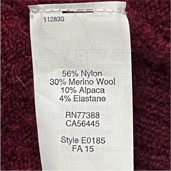 Madewell Burgundy Cardigan Sweater SoftKnitted Long Sleeve Open Front Sz S
