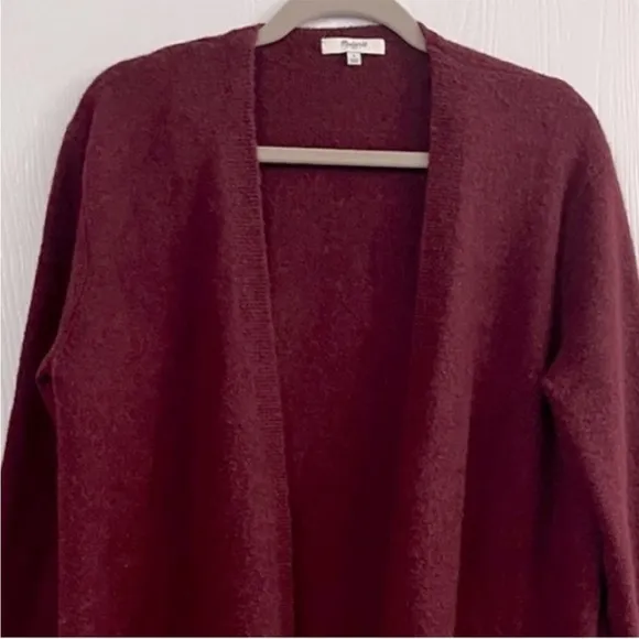 Madewell Burgundy Cardigan Sweater SoftKnitted Long Sleeve Open Front Sz S