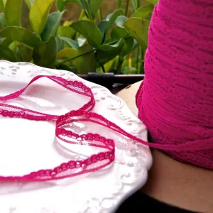 Magenta Scalloped Soft Narrow Lace Edging ⅜" wide