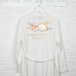 Maid Of Honour Pampas Floral Wedding Dressing Gown