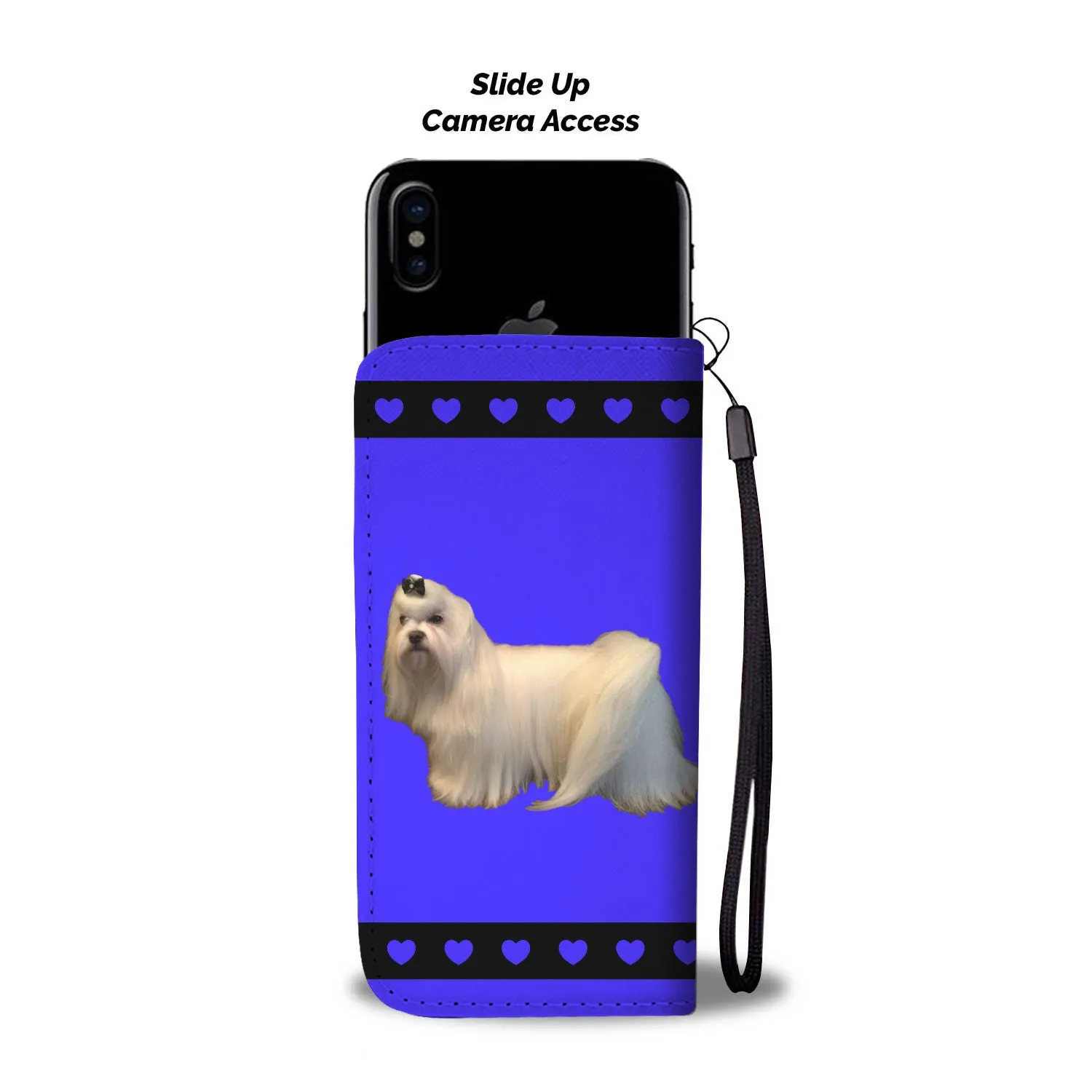 Maltese Phone Case Wallet - Long Hair