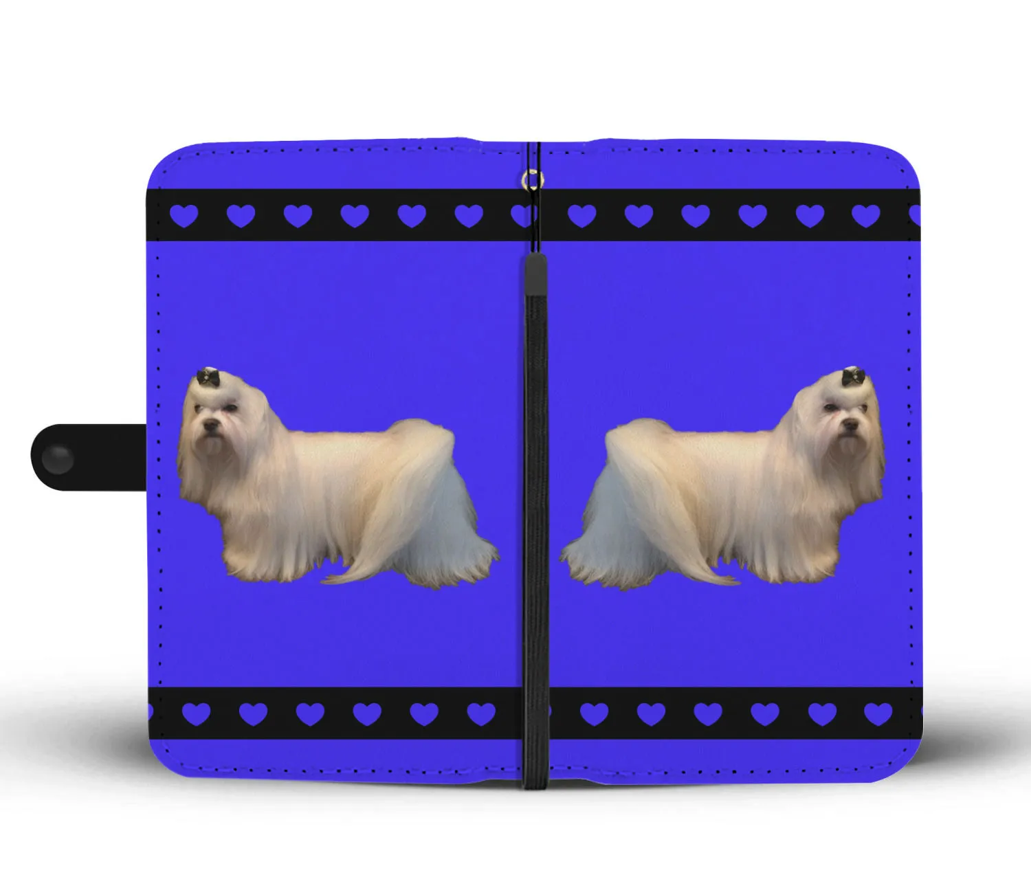 Maltese Phone Case Wallet - Long Hair