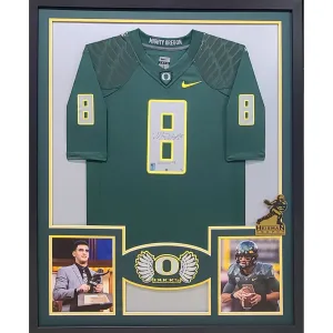 Marcus Mariotta Autographed Signed Framed Oregon Ducks Heisman Jersey STEINER