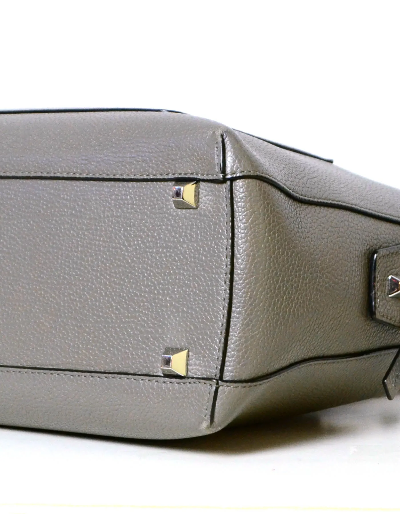 MCM Grey Leather Medium Ella Bowler Boston Bag