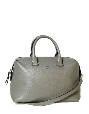 MCM Grey Leather Medium Ella Bowler Boston Bag
