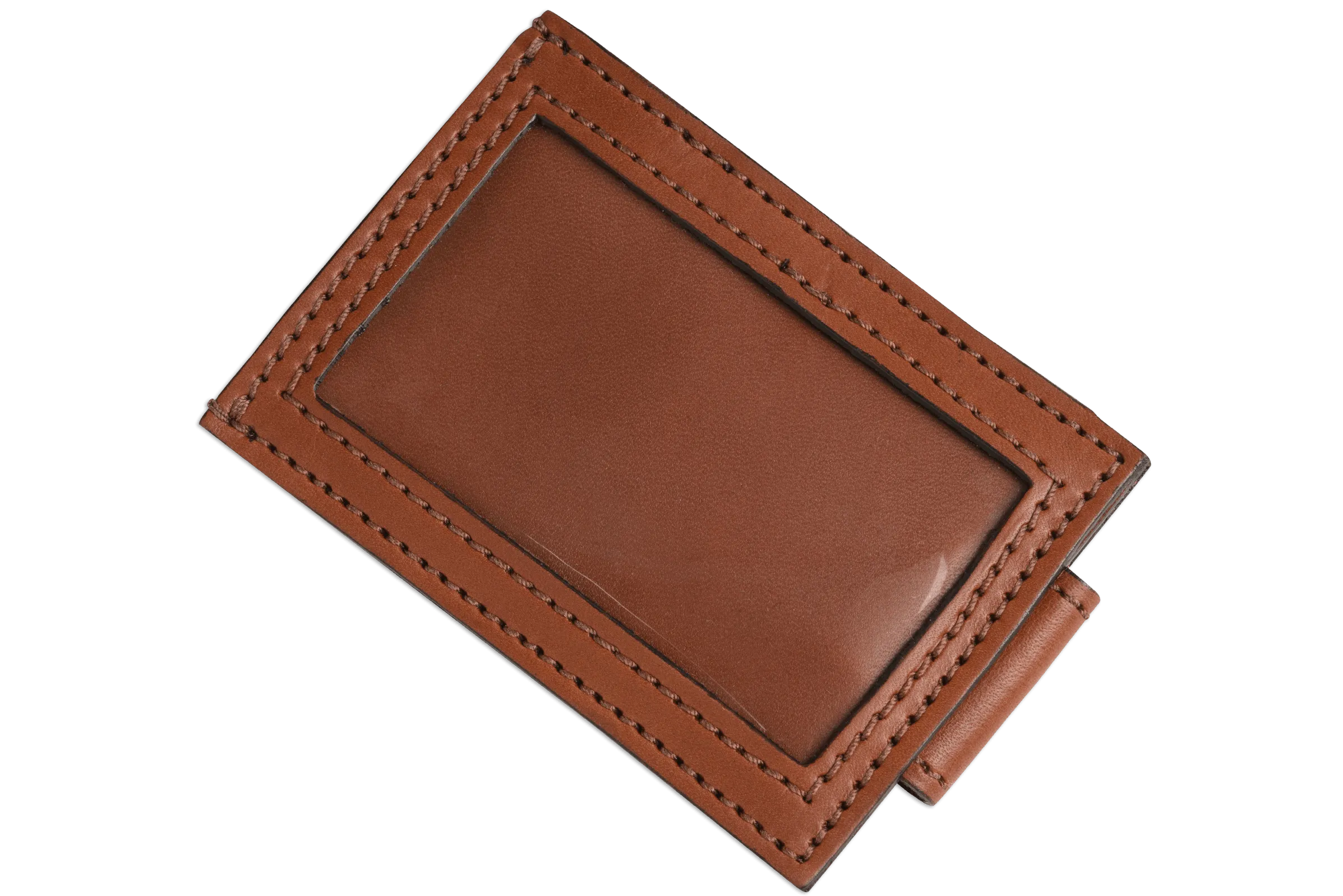 Medium Brown Premium Leather Slim ID Wallet With Magnetic Money Clip