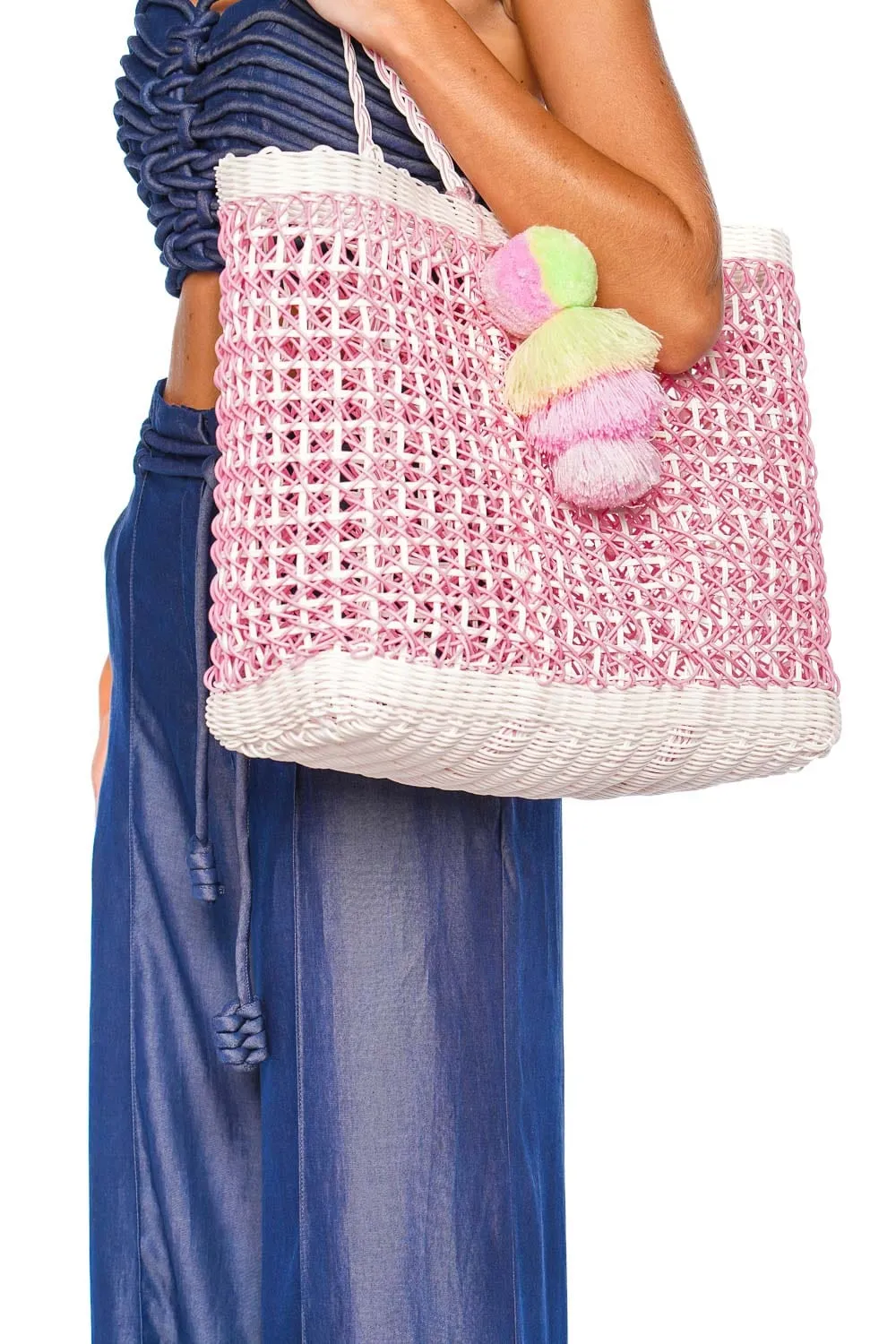 Medium Rose Coastal Cable Citron Tote