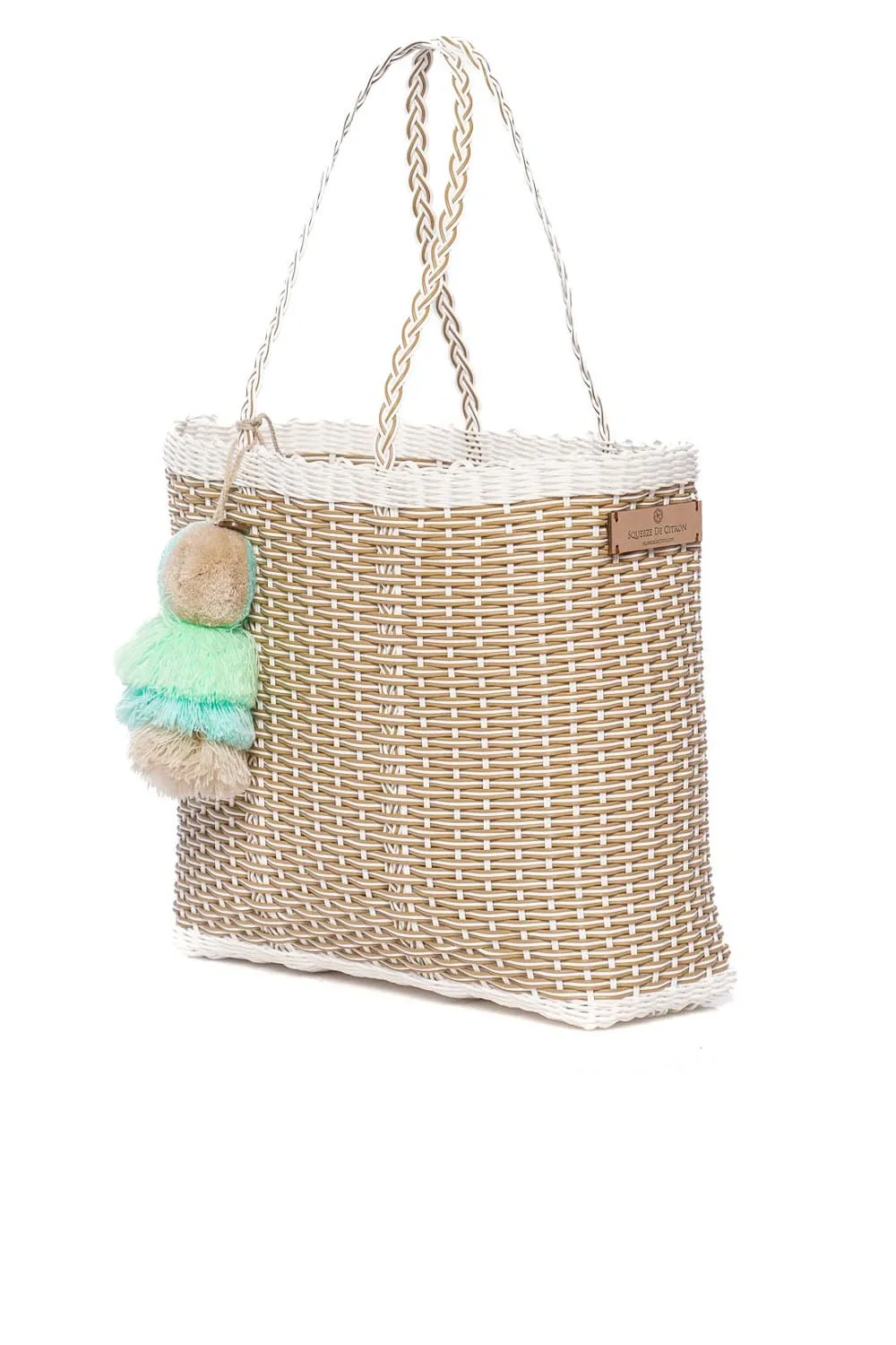 Medium Sand Net Citron Tote