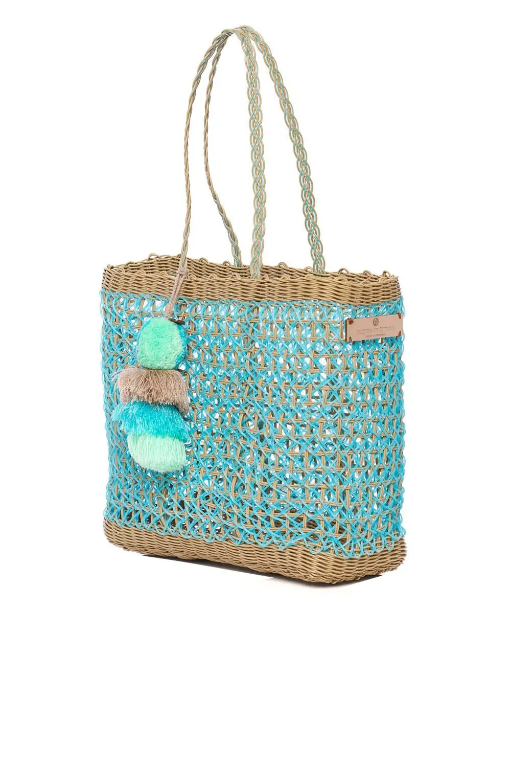 Medium Sky Coastal Cable Citron Tote