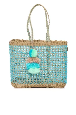 Medium Sky Coastal Cable Citron Tote