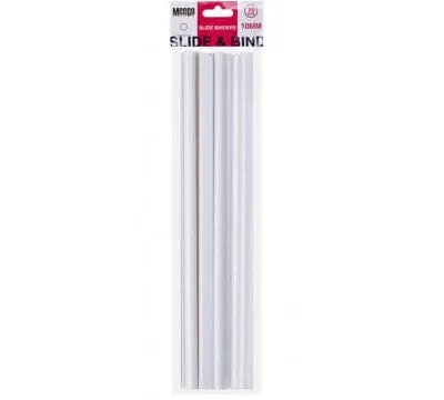 Meeco Slide Binder 10mm White 10 Pack