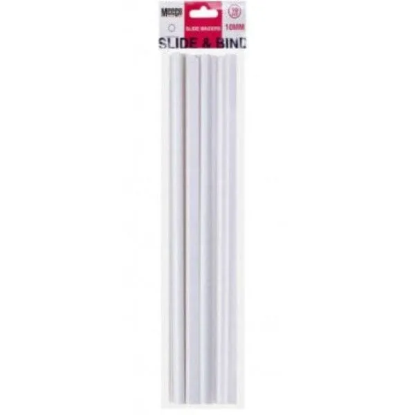 Meeco Slide Binder 10mm White 10 Pack