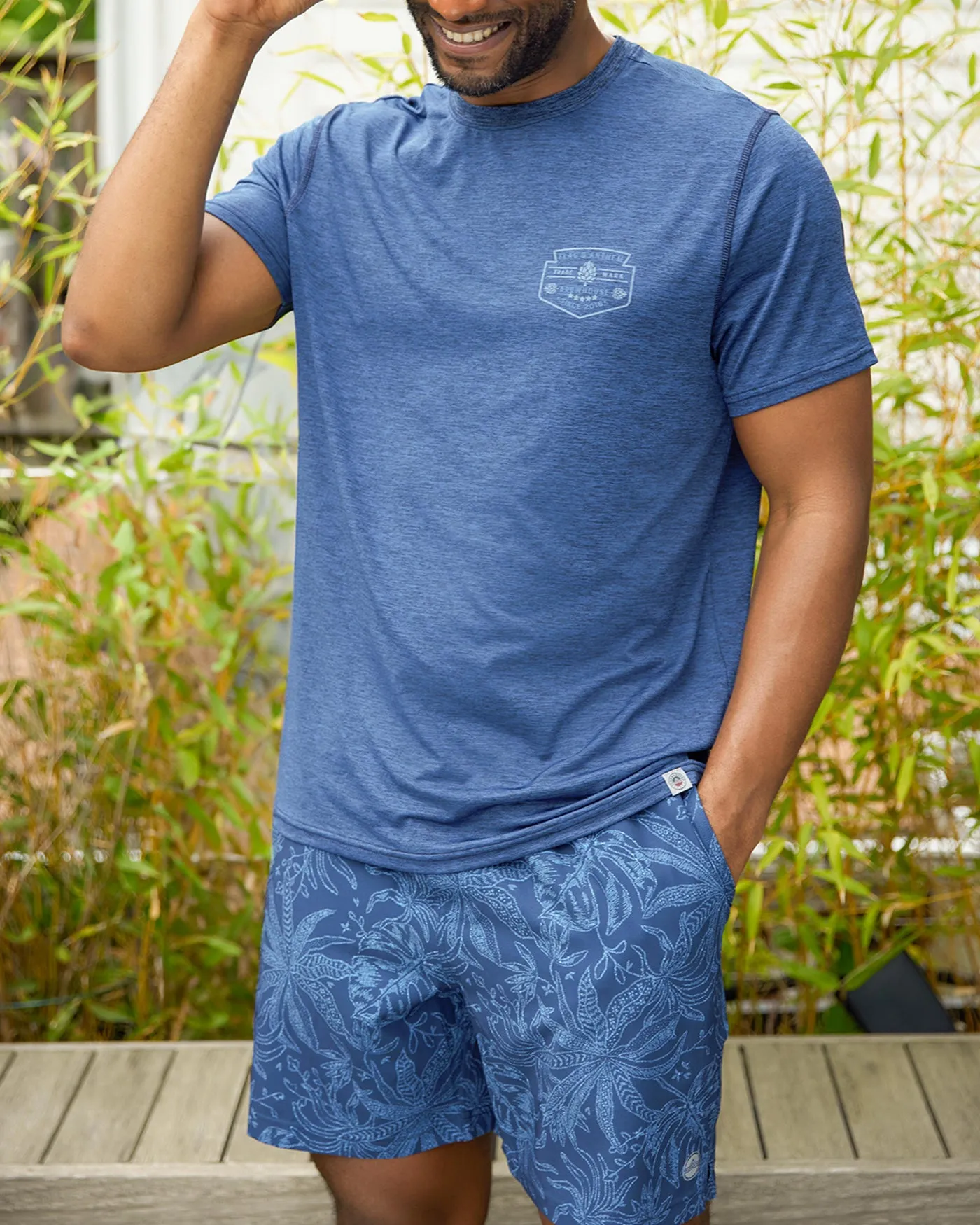 MENLO JUNGLE PRINT SWIM SHORT - 6.5” INSEAM