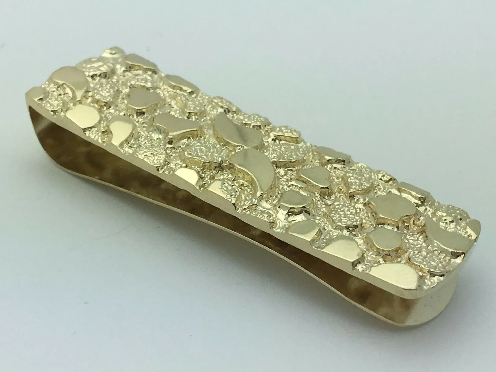Men's 14k Yellow Gold Nugget Money Clip Money Holder Wallet 1.9" 15-16 grams